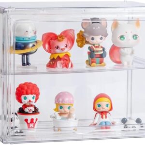 vitrina expositora transparente y con puerta magnética para figuras coleccionables